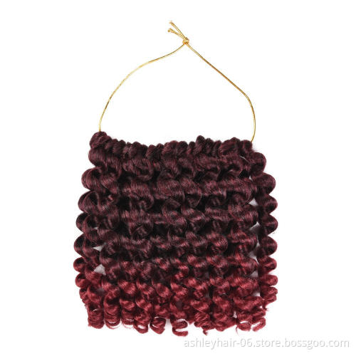 8 Inch High Premium Synthetic Fiber Crochet Hair Spring Jamaican Bounce Wand Curl Braid